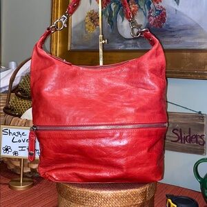 Hobo International "Jude" Red Leather Shoulder Tote Hand Bag